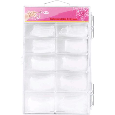 100 Étuis Ongles Transparents Moules Gel Construction Rapide Astuces Extension DIY Manucure (1/4)
