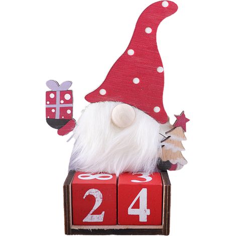 Calendrier de l'Avent en Bois sans Visage, Décoration de Noël pour Maison de Retraite, Compte à Rebours Festif, Ornements de Noël (1/5)
