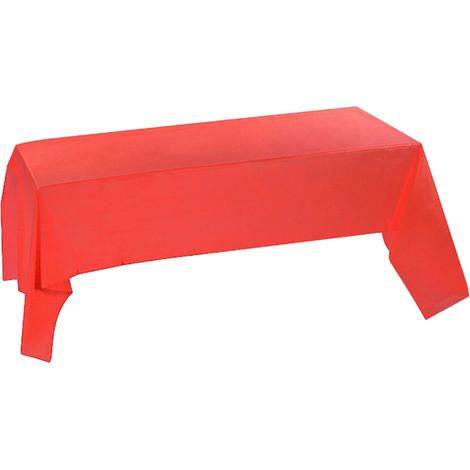 Tablecloth Jetable - Plastique - Imperméable Huile et Eau - Pour Anniversaire Buffet Dessert - 137 x 274 cm - Rouge - 1 Pièce (1/5)
