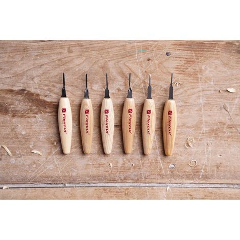 Jeu de micro-gouges pour sculpture sur bois 1,5 mm Flexcut MT910