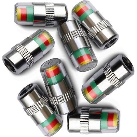 Set di 8 tappi valvola con indicatore di pressione pneumatici auto 3 co (1/4)