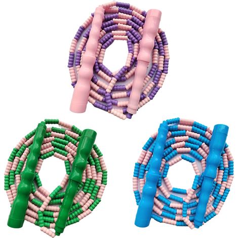 Corde à sauter anti-nœuds pour rester en forme, corde à sauter à perles souples ajustables - exercice sain (1/5)