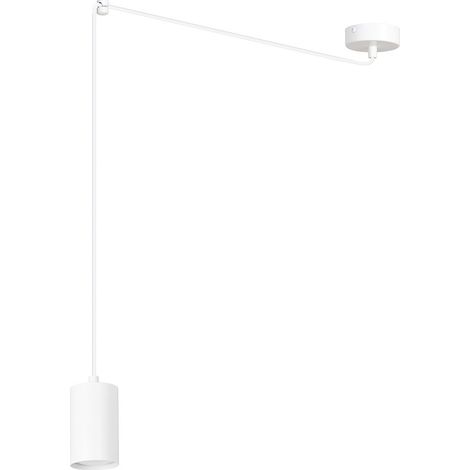 Sospensione A Ragno In Acciaio Bianco 1 Luce Tracker Con Cavo 3 Metri (1/5)
