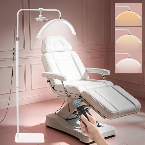 Lampe Demi Lune Extension De Cils: Luminosité réglable Lampe Demi Lune - Avec support pour téléphone - TêTe De Lampe Rotative à 360° - Utilisé Pour Les Extensions De Cils, Les Tatouages -Blanc (1/5)