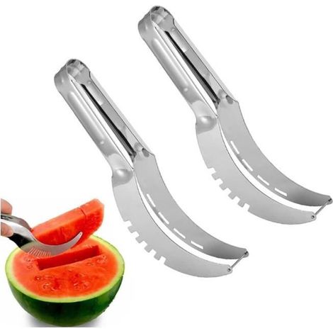 Trancheuse de melon d'eau - yd - Acier inoxydable - Ergonomique - Facile à nettoyer - 2PCS (1/4)