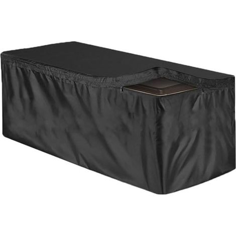 Housse de rangement rectangulaire 210D en tissu Oxford imperméable résistant aux UV et au vent pour meubles de terrasse - Noir - Grande taille moyenne (158 x 76 x 71 cm) (1/5)