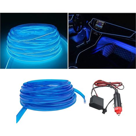 Striscia LED Interni Auto 5M Luce Decorativa Atmosfera Tagliabile Blu 03038 (1/5)