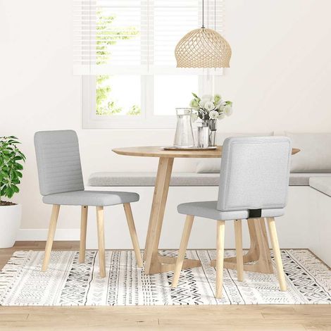 Lot de 2 Chaises à manger,Chaise de cuisine gris nuage tissu CFW67954 (1/5)