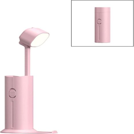 Lampe de bureau LED rose 3 en 1 1200 mAh — Protection des yeux, lampe de table et de lecture, pliable avec support rotatif (1/5)