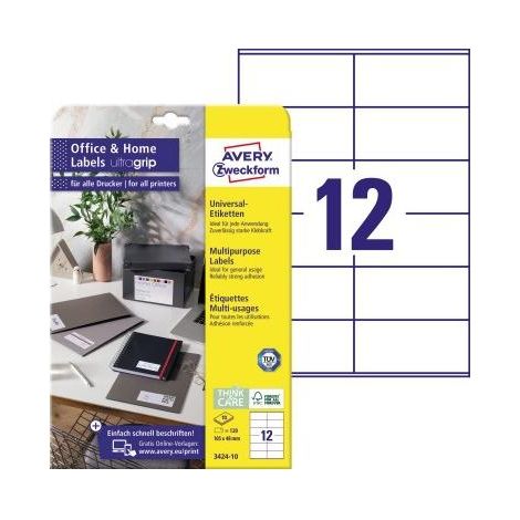Avery Zweckform Universaletikett 3424-10 105x48mm weiß (1/5)