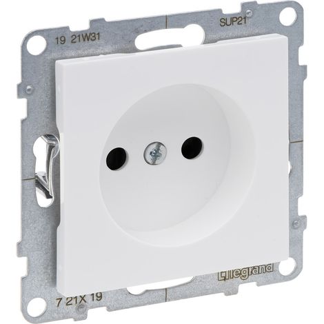 Enchufe de 2 polos con obturador - 16 A - 250 V - terminales de tornillo, blanco suno