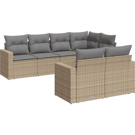 Maison Exclusive - Set sofás de jardín 7 piezas y cojines ratán s (1/3)