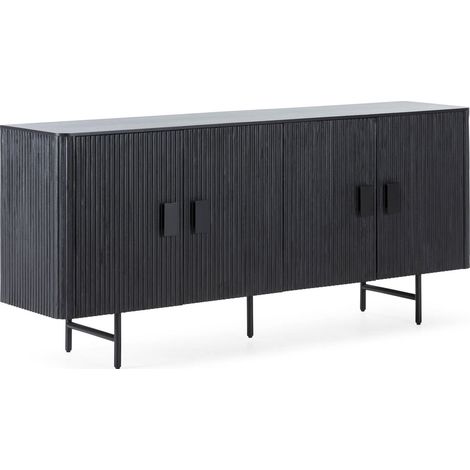 Buffet élégant noir design épuré - Noir réfléchi et mat (1/5)