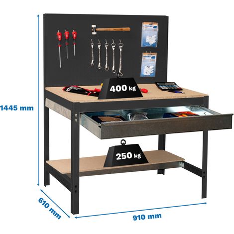 Simonrack Banco di lavoro WorkPro Antracite robusto 910 cm largo
