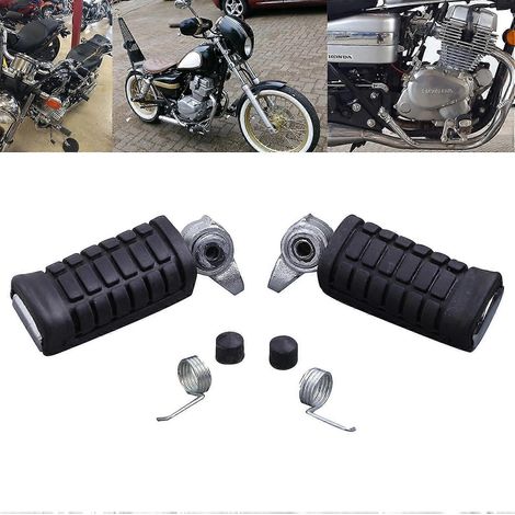 Schwarze Motorrad-Fußrasten für den Fahrer vorne, passend für Honda CMX250, Rebel und CA250 (1996–2011). (1/4)