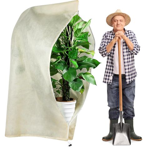 120 180cm Pflanzenfrost Schutzhülle Wnterschutz für Pflanzen Wiederverwendbar Frostschutz Pflanzen Haube Chutzhaube Reißverschluss und Kordelzug für den Garten Winterschutz (1/5)