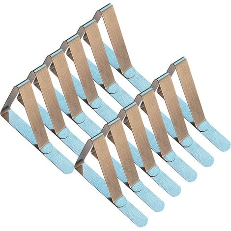 Lot de 12 Pinces à Nappe réglables en Acier Inoxydable 7,5 x 4,6 x 5,8 cm (1/5)