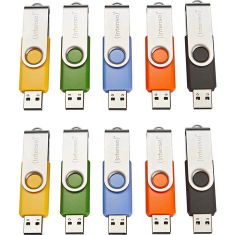 Intenso Basic Line USB-Stick 4 GB USB Typ-A 2.0 Schwarz, Blau, Grün, Orange, Gelb