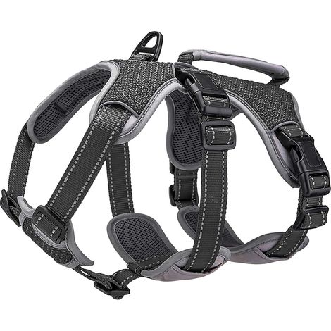 1 Harnais Chien, Bandes Réfléchissantes, Polyester Résistant, Maille Respirante, 5 Points Réglables, Pour Grand Chien (1/5)