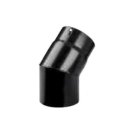 curva gomito 45o   130 mm 13 cm in acciaio nero per stufa a legna 1,2 mm porcellanato