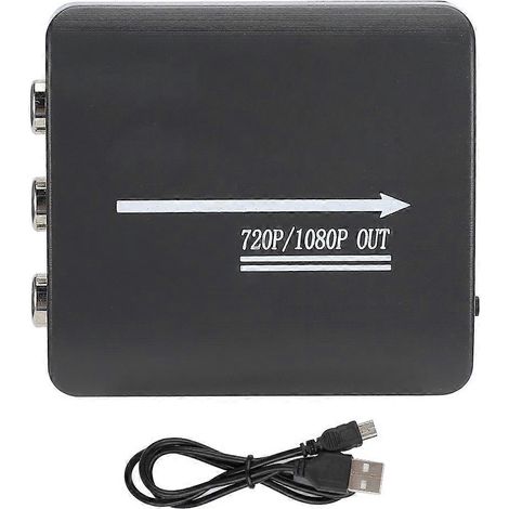 CVBS-RCA-zu-HDMI-1080p-AV-Konverter, HD-Videoadapter für Fernseher, Schwarzsignalumschalter (1/5)