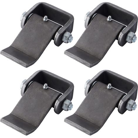 Lot de 4 charnières de porte à souder pour remorque, camion benne, style sangle courte (1/5)
