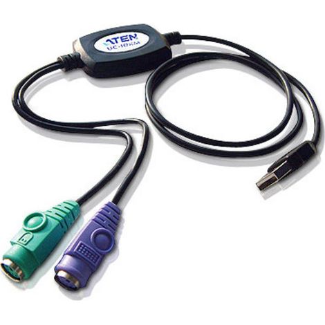 Câble Aten UC10KM-AT PS/2 0,9 m 2 x 6 broches Mini-DIN USB A Noir