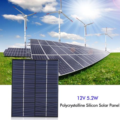 Panneau solaire en silicium polycristallin 5,2 W 12 V, plaque en résine époxy solaire, panneau de charge solaire à monter soi-même, 210 x 165 x 3 mm (1/5)