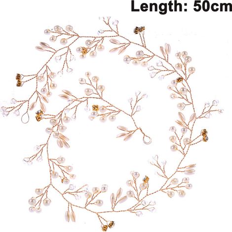 Couronne Capillaire Perles Cristaux - Accessoire Cheveux Mariage - Décoration Tête Fête Cérémonie - 1 Pièce