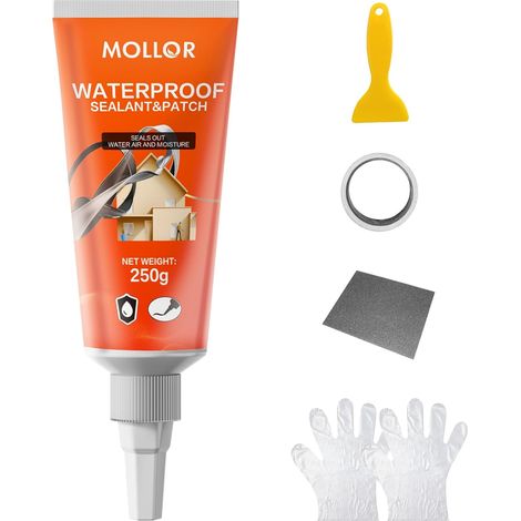 Remplissage de fissures pour béton, mastic de ciment robuste, auto-nivelant pour allée, terrasse, colle à calfeutrer étanche pour extérieur, gris, 250 g (1/5)