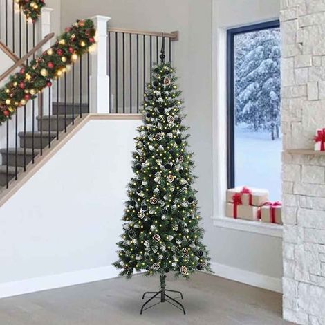 Künstlicher Weihnachtsbaum mit 300 LEDs mit Ständer Grün 240 cm