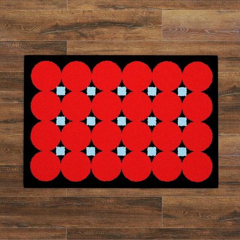 Tapis de bain à carreaux, absorbant, antidérapant, doux au toucher, paillasson de toilettes, tapis carré pour la maison - 40 x 60 cm (1/3)