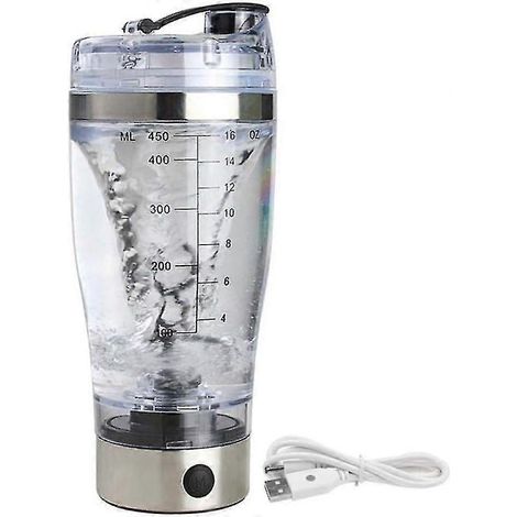 Shaker électrique 450 ml pour protéines, shaker USB, mixeur à lait et café, gourde, mélangeur intelligent Vortex Tornado A/a / 450 ml, très joli cadeau. (1/3)