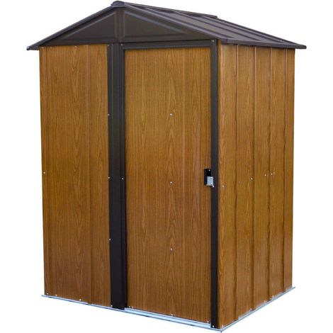 Spacemaker Metall Gerätehaus Woodlake 54  Braun  122x151x198 cm