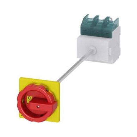 Interruttore principale/di emergenza 3P 125A 45kW AC23A 400V montaggio a piastra con albero pomello giallo-rosso 4 fori 3LD2814-0TK53