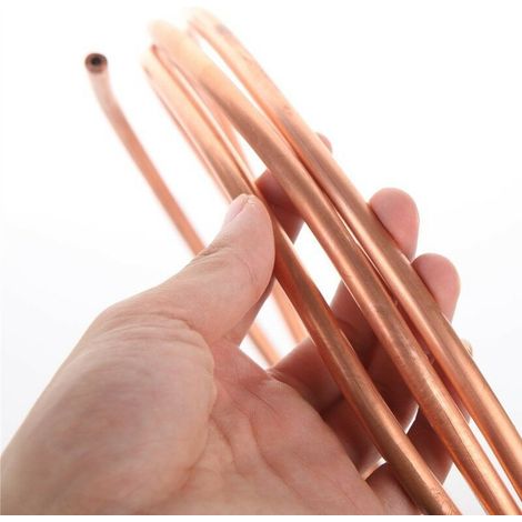 Tuyau de Tube en Cuivre de 2m, Tube de Cuivre 6mm (OD), 5mm (ID), Tube en Cuivre Souple C1100 T2, pour Réfrigérateur de Climatiseur——,