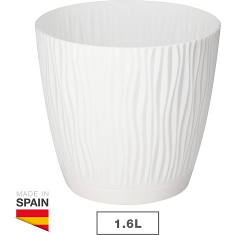 Maceta Oasis con plato integrado Ø150mm Blanco (1/4)