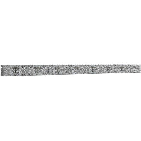 Vidaxl – Mur en gabion 900x50x50 cm – Acier galvanisé résistant aux intempéries – Couvercles inclus – Pour isolation acoustique et protection de l'intimité