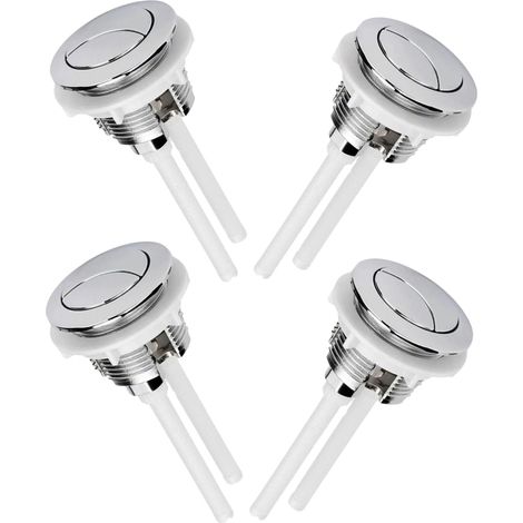 4 Pièces Bouton Poussoir Double Chasse Wc, Blanc (1/5)