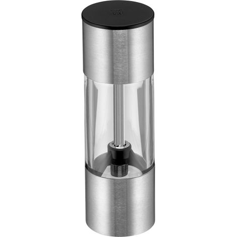 Moulin à épices mini petit 11 cm non rempli, Acier inoxydable, Moulin, Verre, Mécanisme de broyage en céramique, Moulin à sel, Moulin à poivre (1/5)