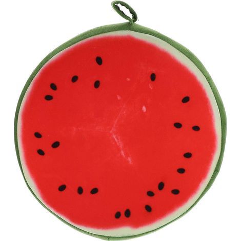 Coussin décoratif 3D en forme de pastèque (33 cm) pour canapé, chaise ou tapis de sol, idéal pour la maison ou le bureau.-33.00X33.00X4.50CM (1/4)