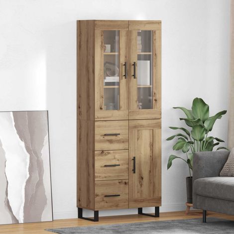 vidaXL Highboard 2 pcs Artisan-Eiche 69,5 x 34 x 180 cm Holzwerkstoff (1/5)