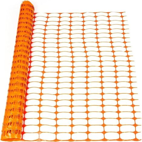Grillage avertisseurs - Clôture de Chantier - Clôture d'étang - Clôture de Protection - Filet de Protection de Parterre - Filet avertisseur Plastique Orange. 30 m (1/5)