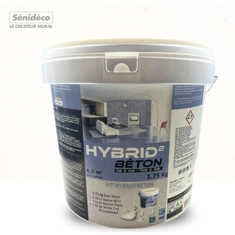 Béton ciré pour sols et murs - HYBRID²BETON kit pour 6m² - SENIDECO (1/5)