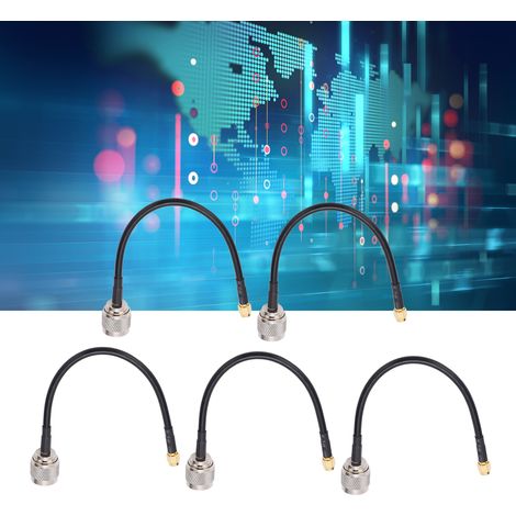 RF NJ auf SMA-J Adapterkabel, SMA Stecker auf N Stecker, doppelt geschirmtes RG58 TFL-RG58-21 Verlängerungskabel, verkauft in 5er-Packs. (1/5)