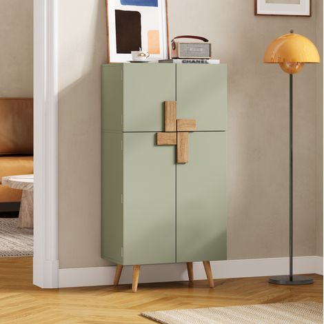 Armario de cocina alto 60x35x120 cm en MDF verde, almacenaje para cocina y salón - CHICFURN (1/5)