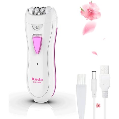 Depiladora eléctrica para mujer, depiladora facial y corporal para mujer con luz LED, mini depiladora para rostro, axilas, zona del bikini y piernas. (1/5)