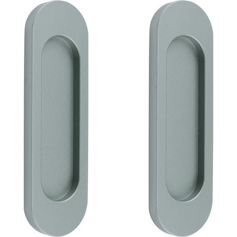 MOROBOR Set mit 2 selbstklebenden ovalen Schiebetürgriffen aus Aluminiumlegierung ohne Bohren für Schiebetüren, Fenster, Schränke (mattgrau, 100 mm) (1/5)