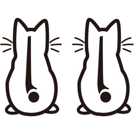 Autocollant Essuie-Glace - Chat Dessin Animé Réfléchissant - Pour Pare-Brise Voiture et Téléphone - 2 Pièces (1/4)
