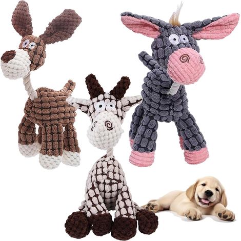 Jouet pour Chien Shirem Bitebuddy, Peluche Résistante pour Petits et Moyens Chiens (Lot de 3) (1/5)